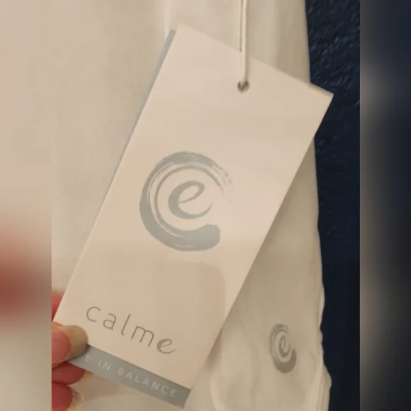 Johnny Was Calme Effect Draped Racerback Tank in White - Picture 8 of 9